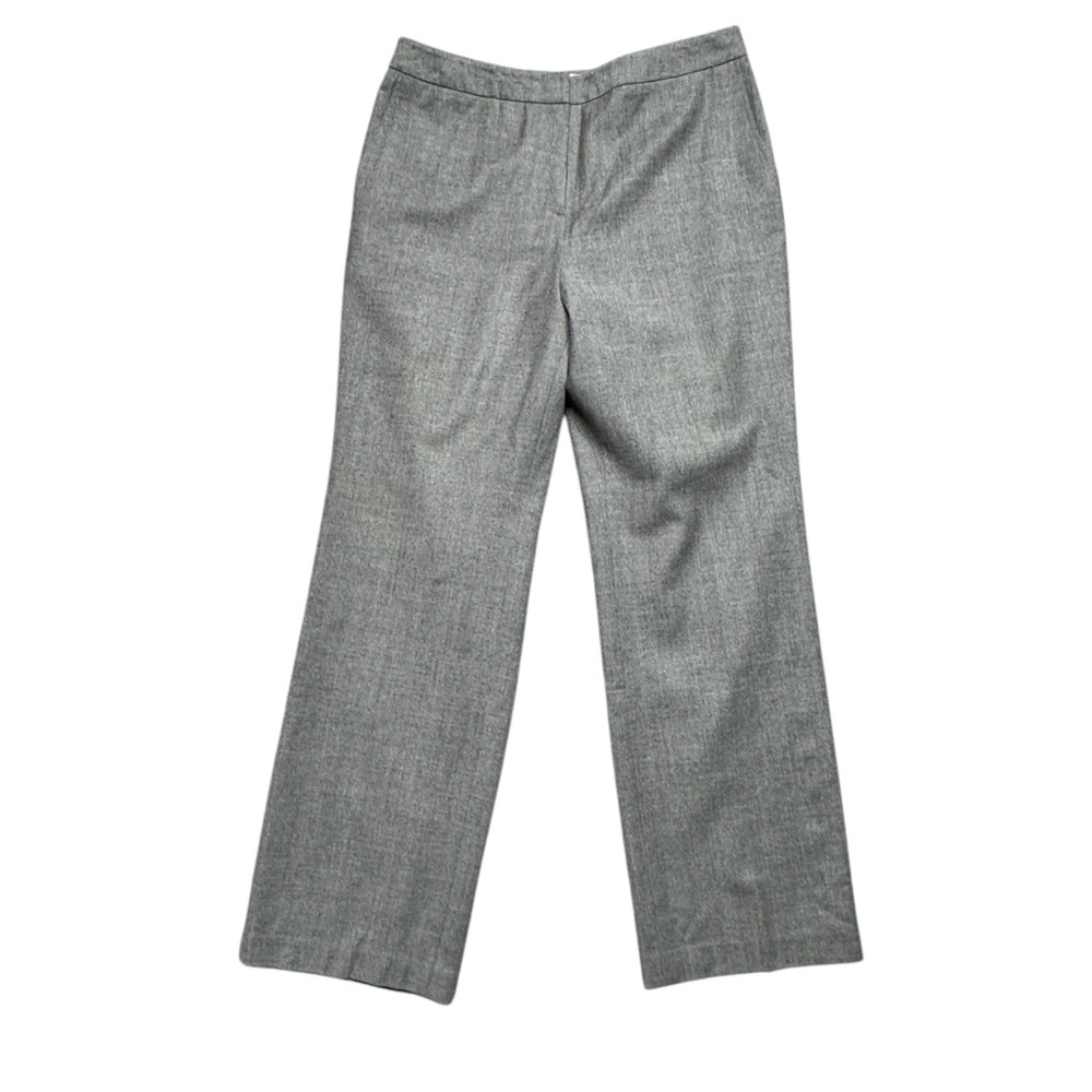 Talbots Wool Trouser Pants Straight Leg Size 10 Gray Italian Fabric Career Work